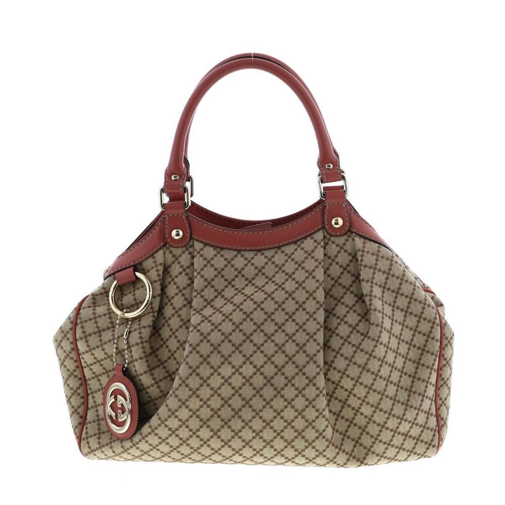 GUCCI Diamante Sukey Handbag Brown